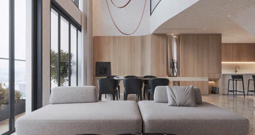 khong gian phong khach sang trong 2 810x430 - Giá cho thuê Penthouse 3 phòng ngủ chung cư The Metropole Thủ Thiêm T11/2024