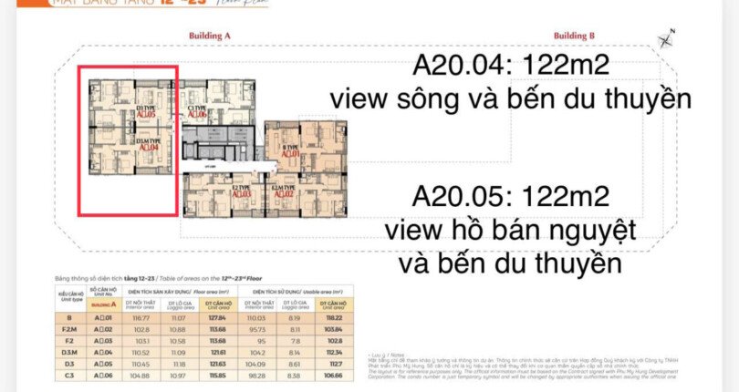 mat bang vi tri can ho ban 810x430 - Giá mua bán căp căn hộ A20-04-05 chung cư The Horizon Phú Mỹ Hưng Quận 7 T11/2024