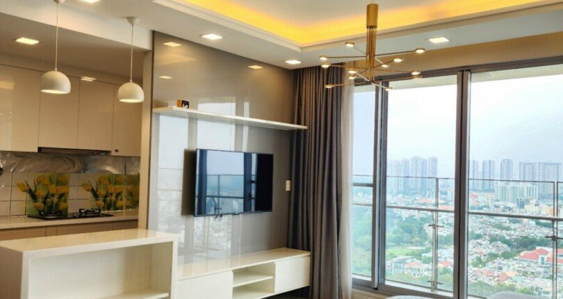 phong khach can ho ban 25 810x430 - Bán căn hộ chung cư Green Valley, 02pn, giá 6.8 tỷ, nhà đẹp, đầy đủ nội thất, chỉ cần xách vali vào là ở.