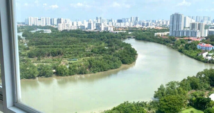 can ho lau cao view song 810x430 - Giá mua bán căn hộ 3pn block D - 180m2 căn góc chung cư Riverside Residence Quận 7 T12/2024