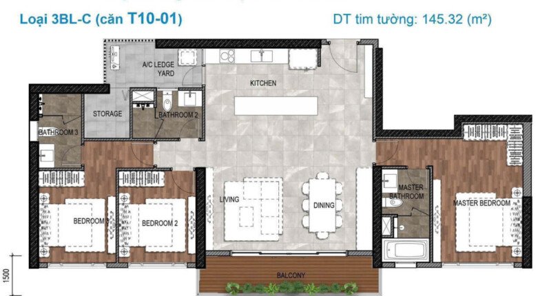 layout can ho t10 01 infiniti ban t12 2024 810x430 - Giá mua bán căn hộ 3pn Tháp T10 chung cư The Infiniti Quận 7 T12/2024