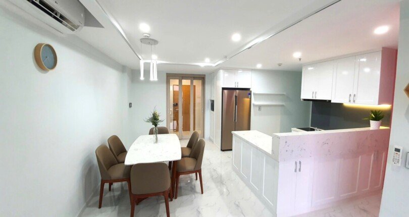 can canh bep va phong an 810x430 - Giá mua bán căn hộ 2 phòng ngủ Block A chung cư Scenic Valley 2 Quận 7 T1/2025