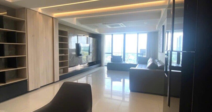 khong gian phong khach can ho cho thue 810x430 - Giá cho thuê căn hộ 3 phòng ngủ Block B số 06 chung cư Riverpark Premier Quận 7 T1/2025