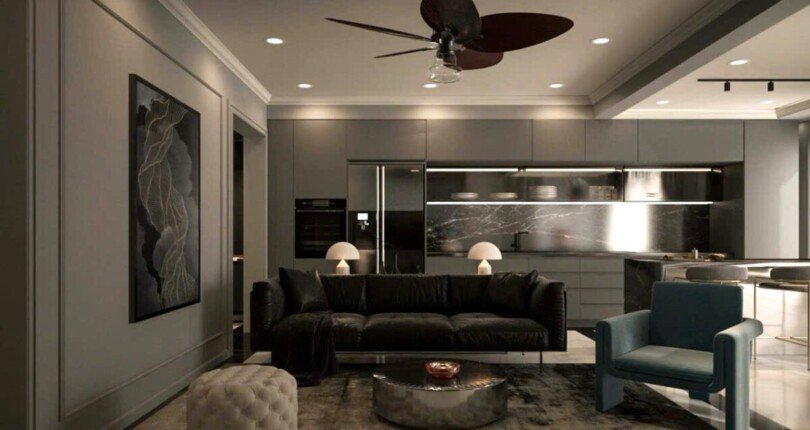 khong gian phong khach va bep 810x430 - Giá mua bán căn hộ 3 phòng ngủ A.03 chung cư Riverpark Premier Quận 7 T1/2025