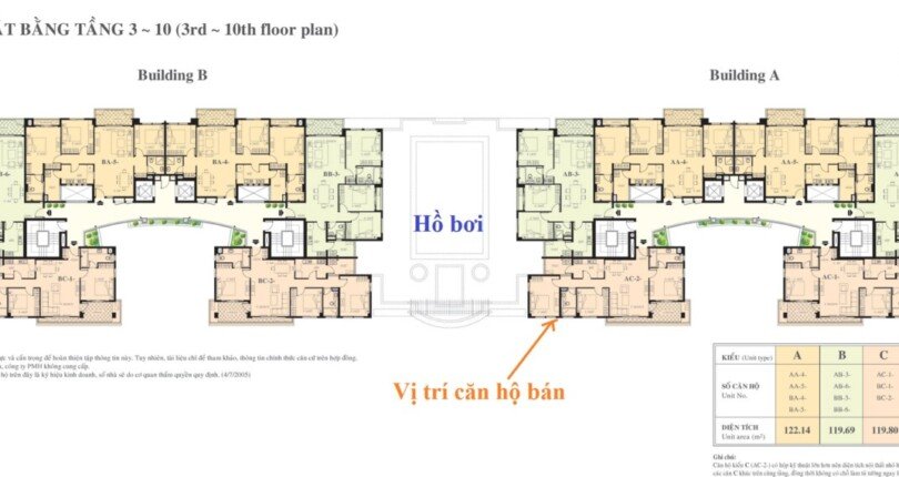 mat bang vi tri can ho ban 1 810x430 - Giá mua bán căn hộ 3 phòng ngủ block A chung cư Cảnh Viên 1 Quận 7 T1/2025