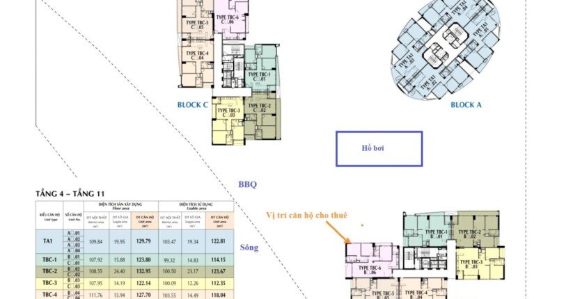 mat bang vi tri can ho ban 3 810x430 - Giá cho thuê căn hộ 3 phòng ngủ Block B số 06 chung cư Riverpark Premier Quận 7 T1/2025