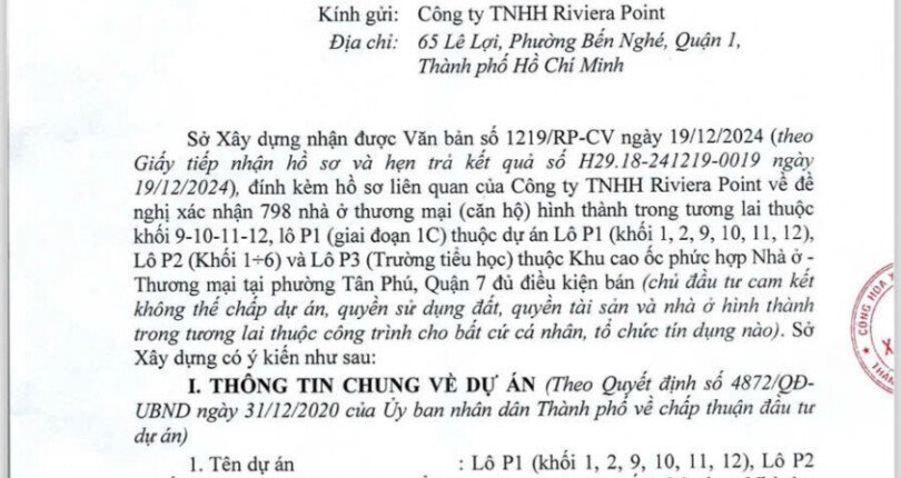 thong bao phap ly du an du dieu kien ban hang 810x430 - Giá mua bán căn hộ Duplex 3 phòng ngủ chung cư The Infiniti Quận 7 T1/2025