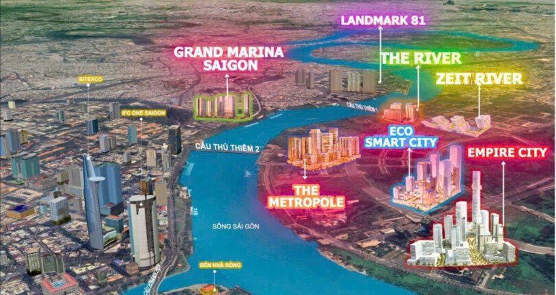 vi tri du an lien ke song sai gon va cac khu dan cu cao cap lan can 810x430 - Giá mua bán cặp căn hộ thông nhau 5 phòng ngủ chung cư Lotte Eco Smart City Thủ Thiêm t1/2025