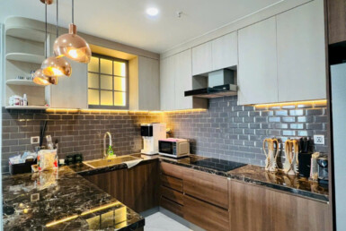 khong gian bep sang trong 385x258 - Bán gấp căn hộ 3pn block A lầu 21 chung cư The Grande m5 Quận 7, 135m2 giá 13,5 tỷ