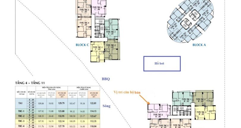 vi tri can ho ban 810x430 - Hàng hiếm căn hộ 06 block B lầu cao view hồ bơi cần bán tại chung cư Rieverpark Premier