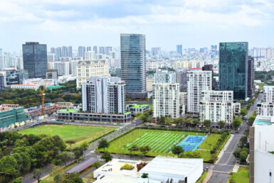 view can ho toan canh phu my hung 385x258 - Mua bán cặp căn hộ thông nhau chung cư The Peak Quận 7 T2/2025