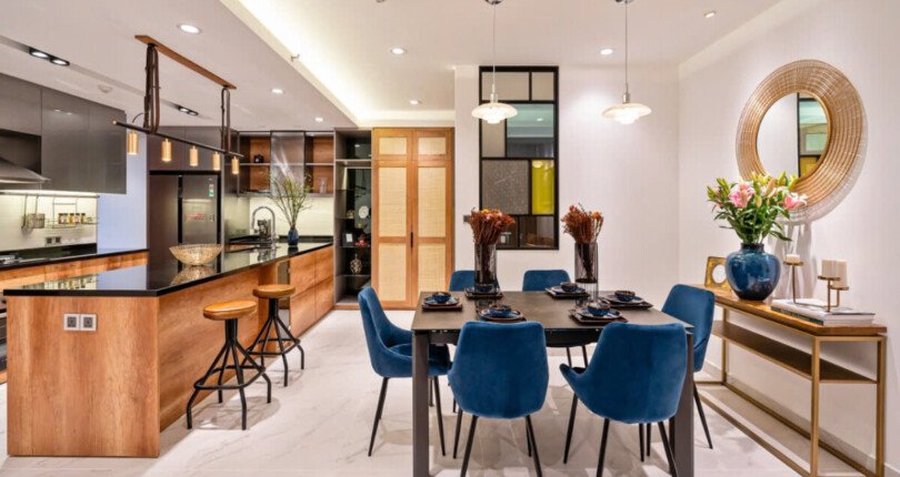 khong gian bep va phong an sang trong 1 810x430 - Giá cho thuê căn hộ 3pn block B view sông chung cư Midtown M7 Phú Mỹ Hưng T3/2025