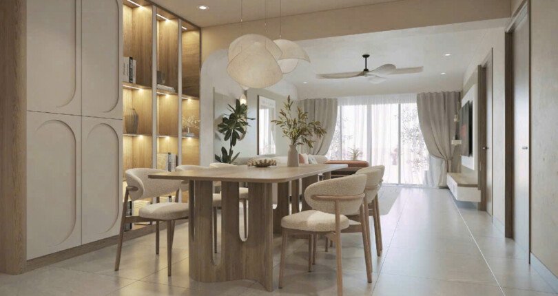 khong gian phong an rong rai 810x430 - Giá mua bán căn hộ 3pn view công viên Nam Viên chung cư Nam Phúc Le Jardin Quận 7 T3/2025