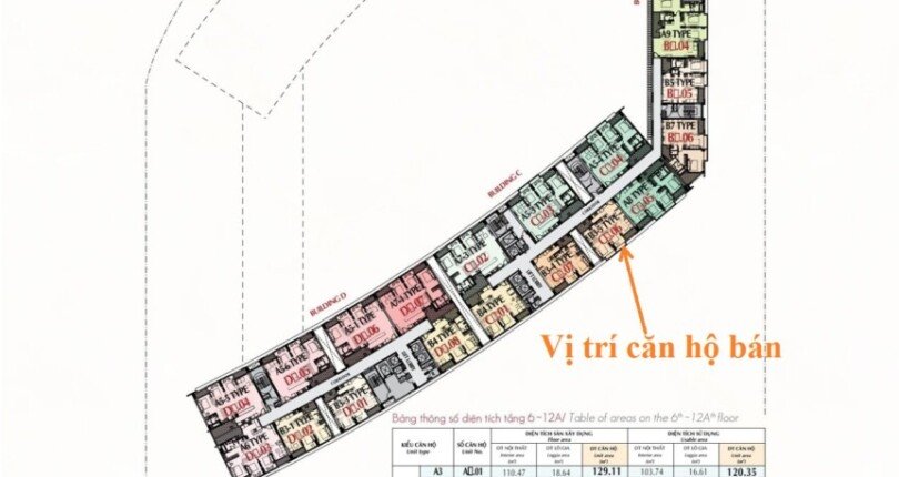 mat bang vi tri can ho ban 2 810x430 - Giá mua bán căn hộ 2pn block C lầu 9 chung cư The Peak Quận 7 t3/2025