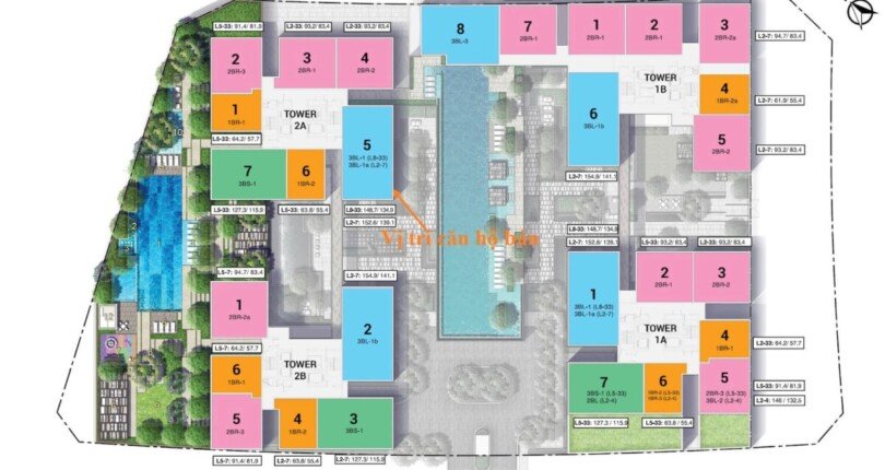 mat bang vi tri can ho ban 3 810x430 - Giá mua bán căn hộ 3 phòng ngủ Tháp 2a Linden chung cư Empire City T3/2025