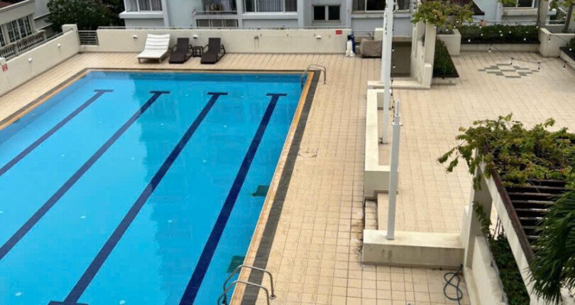 view can ho ban 2 810x430 - Bán căn hộ chung cư Mỹ Khang, 114m2, 03pn, giá 6.750 tỷ, đầy đủ nội thất, view hồ bơi, nhà đang trống.