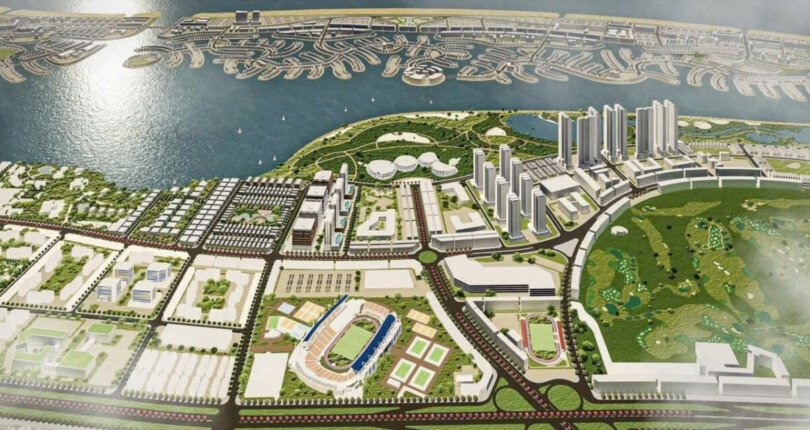 hinh phoi canh cac toa nha van phong tai vinhomes green paradise 810x430 - Giá cho thuê văn phòng nhỏ 18m2 tại Tháp A Vinhomes Green Paradise Cần Giờ T4/2025