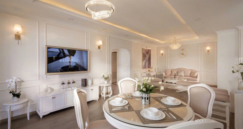 khong gian phong an rong rai 810x430 - Giá mua bán căn hộ 3pn block C chung cư Riverpark Residence T5/2025