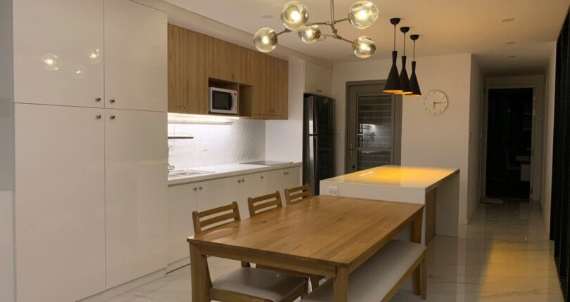 khong gian phong an va bep 810x430 - Giá cho thuê căn hộ 3pn block C view biệt thự chung cư Hưng Phúc Happy Residence Quận 7 T5/2025