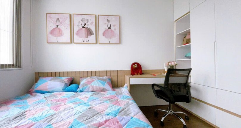 phong ngu can ho cxan cho thue 810x430 - Cho thuê nhanh căn hộ chung cư Hưng Phúc Happy Residences, căn góc, 02pn, giá 20tr/tháng, nội thất cao cấp.