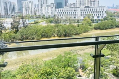 view ban cong can ho ban 385x258 - Giá mua bán căn hộ 3pn số 07 Tháp A chung cư The Peak M8a Quận 7 T6/2025