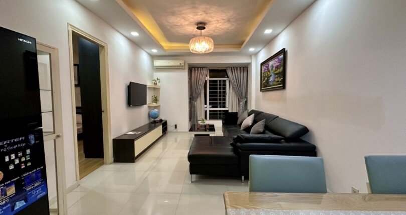 cho thue can ho sky garden 3 15 4 810x430 - Cho thuê nhanh căn góc Sky Garden 3. DT 74m2 Lầu cao- View đẹp- 2 Phòng-2wc- Nội thất đầy đủ- Giá thuê 17 Triệu/Tháng