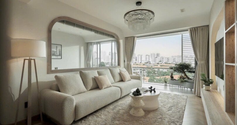 phong khach can ho ban 2 810x430 - Giá mua bán căn hộ 3pn chung cư Garden Plaza 1 phường Tân Hưng T8/2025
