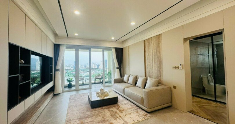 phong khach sang trong 810x430 - Giá mua bán căn hộ 3pn tòa A chung cư Riverside Residence phường Tân Mỹ T10/2025