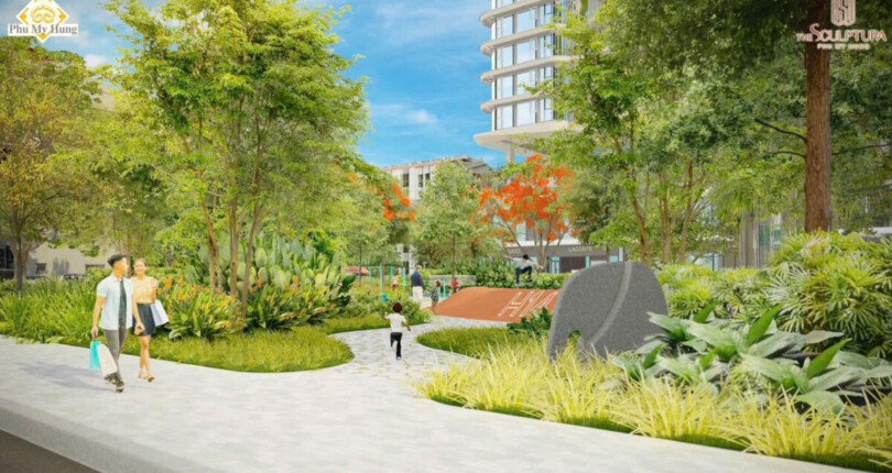 phoi canh tien ich cong vien noi khu du an 810x430 - Giá mua bán căn hộ 3pn tòa A chung cư The Sulptura Phú Mỹ Hưng T11/2025