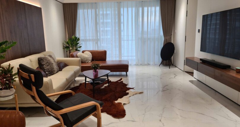 cho thue can ho riverpark residences 11 810x430 - Cho thuê căn hộ Riverpark residences. DT 145m2 Nội thất cao cấp- thiết kế 3 Phòng ngủ-2wc- Lầu cao- Giá 2.500 USD/Tháng