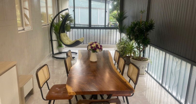 khong gian phong an rong rai 810x430 - Giá mua bán căn hộ tầng trệt Ground house kdc Sky Garden 3 phường Tân Hưng T11/2025