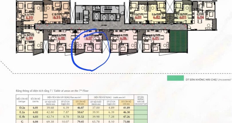 mat bang vi tri can ho ban lien ke thang may 810x430 - Giá mua bán căn hộ 2pn mã số 6.7 chung cư The Aurora phường Tân Mỹ T11/2025