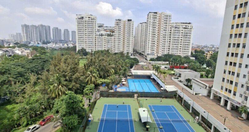 Cho thuê căn góc Sky Garden 3. DT 91m2 Nhà đẹp- 3 Phòng-2wc- Đầy đủ nội thất- View hồ bơi- Giá 25 Triệu/Tháng
