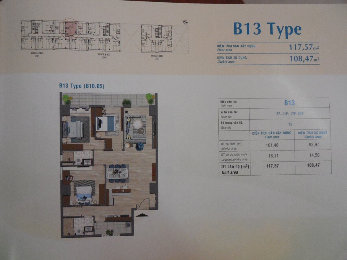 layout can ho ban 1 - Giá mua bán căn hộ 3pn tòa B diện tích 117m2 chung cư Scenic Valley 1 phường Tân Mỹ T12/20225