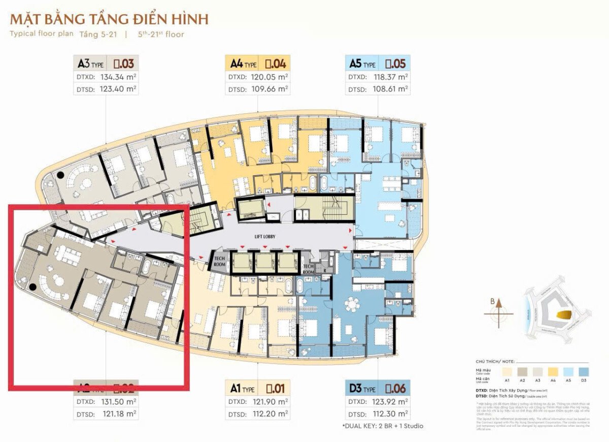 mat bang vi tri can ho ban 13 - Giá mua bán căn hộ 3pn số 02 chung cư The Regency phường Tân Mỹ T1/2026