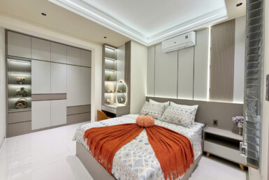 phong ngu can ho can ban 6 385x258 - Bán căn hộ 56m2, chung cư Sky Garden 3, giá 4.990 tỷ, nhà đẹp, phong cách hiện đại.