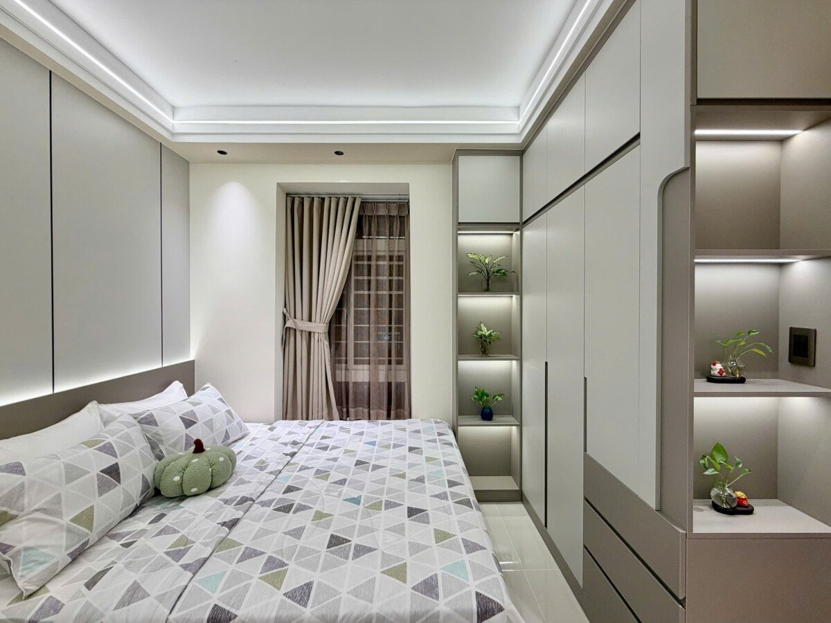 phong ngu nho can ho ban 2 - Bán căn hộ 56m2, chung cư Sky Garden 3, giá 4.990 tỷ, nhà đẹp, phong cách hiện đại.