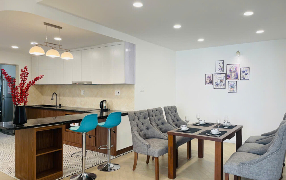 bep can ho can cho thue 2 1170x738 - Cho thuê căn hộ 118m2, 03pn, chung cư Grand View A, giá 40tr/tháng, nhà mới, đầy đủ nội thất.