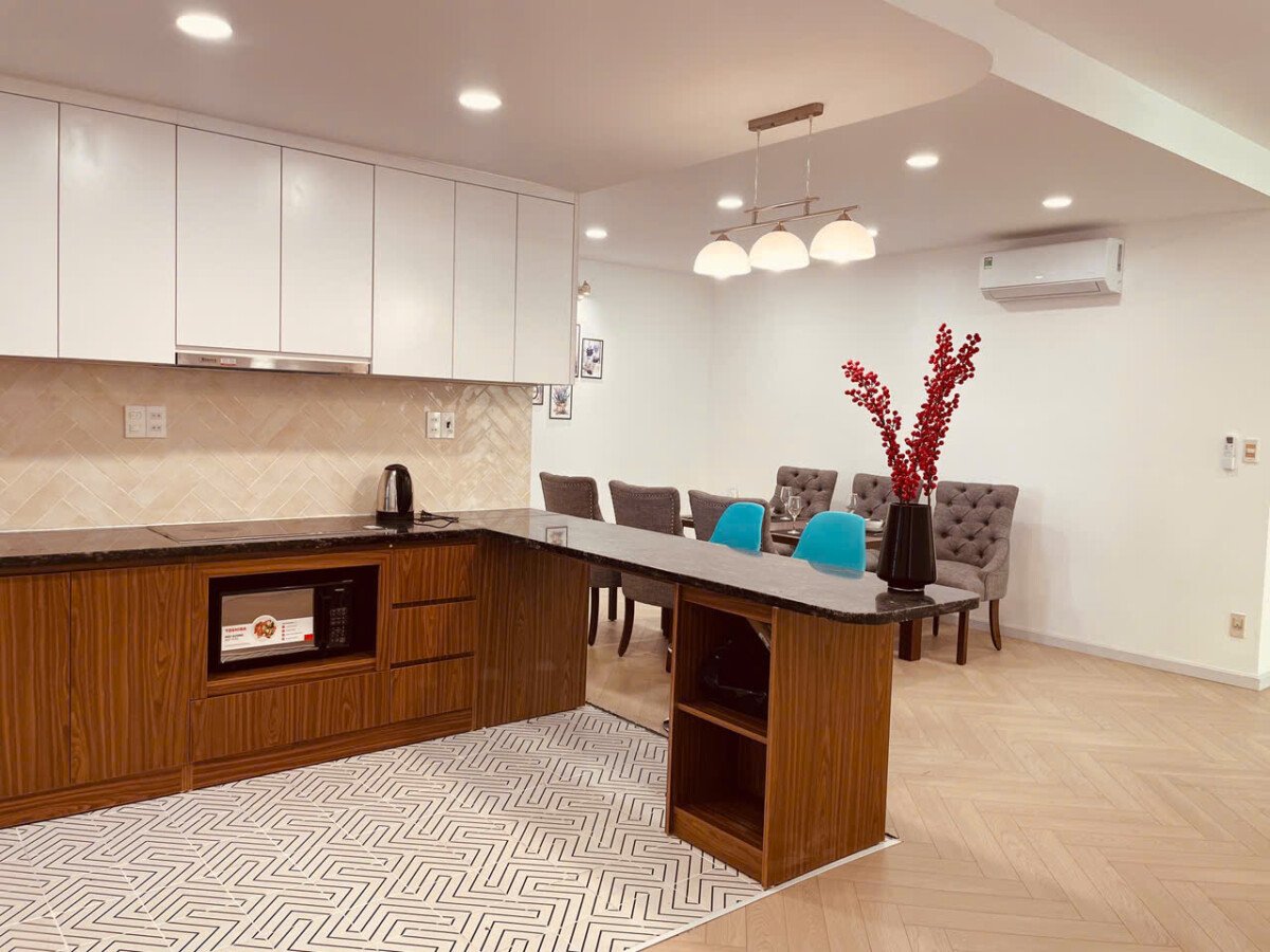 bep can ho can cho thue - Cho thuê căn hộ 118m2, 03pn, chung cư Grand View A, giá 40tr/tháng, nhà mới, đầy đủ nội thất.