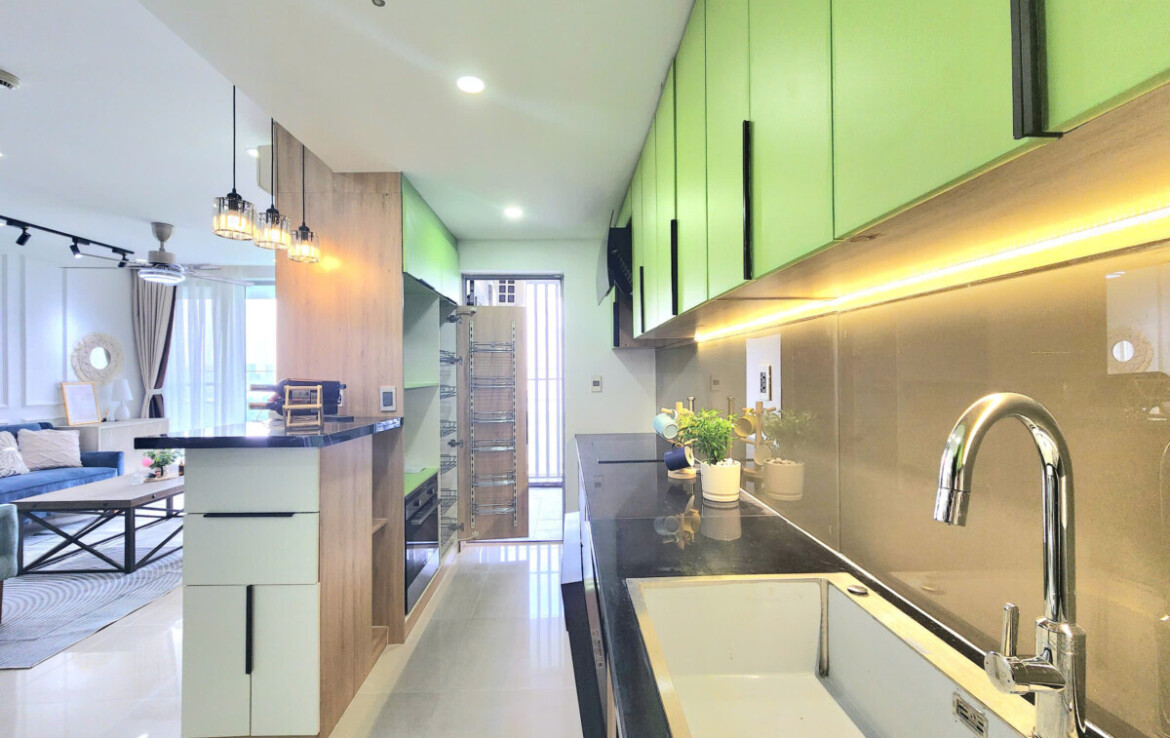 khong gian bep 1170x738 - Giá mua bán căn hộ 3pn căn số 03 tòa A chung cư Green Valley phường Tân Mỹ T1/2026