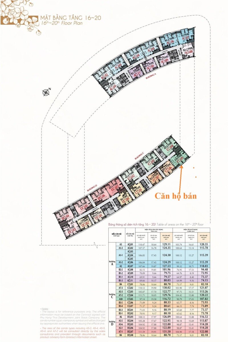 mat bang vi tri can ho ban 3 - Giá mua bán căn hộ 3pn số 05 tòa C chung cư The Peak phường Tân Mỹ T1/2026