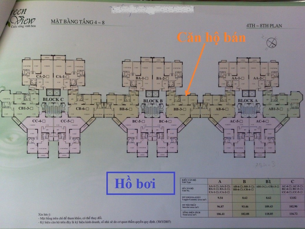 mat bang vi tri can ho ban 7 - Giá mua bán căn hộ 3pn tòa B chung cư Green View phường Tân Mỹ T1/2026