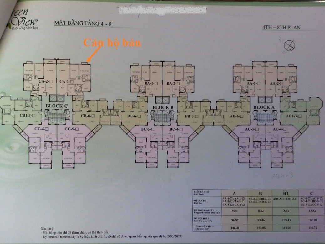 mat bang vi tri can ho ban 8 - Giá mua bán căn hộ 3pn tòa C chung cư Green View phường Tân Mỹ T1/2026