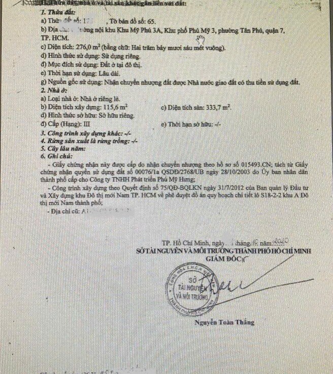 phap ly so hong nha biet thu ban 656x738 - Giá mua bán nhà Biệt thự nguyên căn số 06 Mỹ Phú 3 phường Tân Mỹ T1/2026