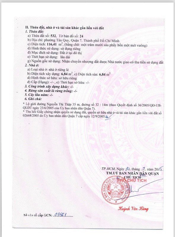 phap ly so hong nha dat ban - Giá mua bán nhà liền kề số 468 đường Nguyễn Thị Thập Quận 7 T4/2024