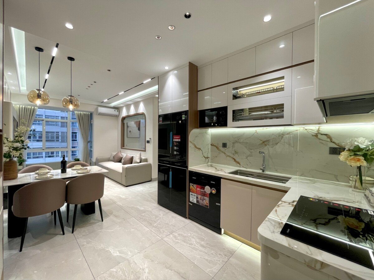 phong bep hien dai - Cho thuê căn hộ Sky Garden 3. DT 71m2 Nhà đẹp- Nội thất cao cấp- 3 Phòng-2wc- Nội thất đầy đủ- Giá 25 Triệu/Tháng
