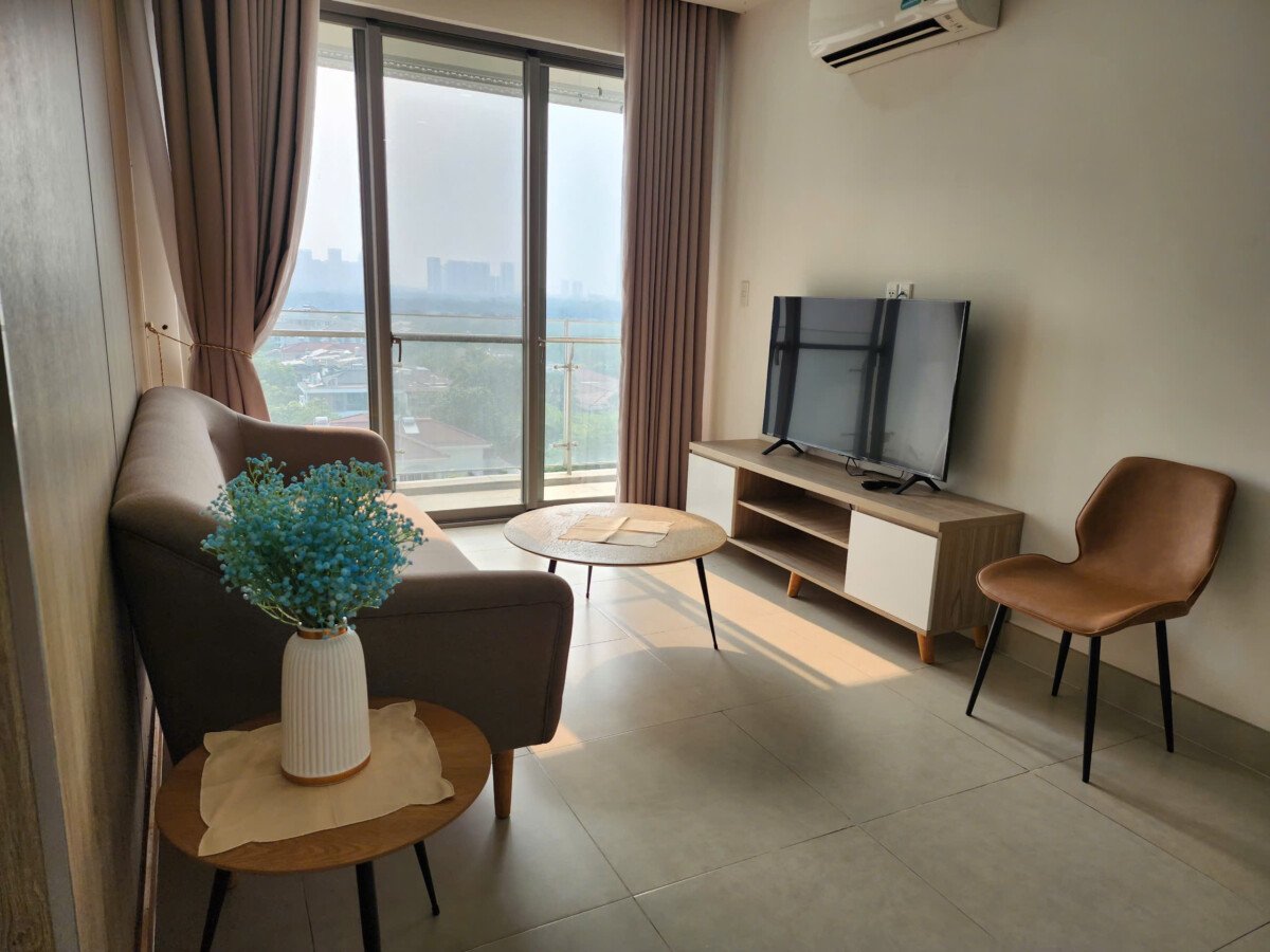 phong khach can ho hung phuc cho thue 6 - Cho thuê nhanh căn hộ Hưng Phúc Happy Residences. DT 78m2 Thiết kế 2 Phòng-2wc- View biệt thự- Giá 18 Triệu/Tháng