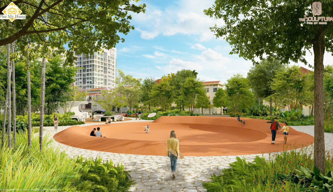 cong vien noi khu sculptura 1170x675 - Giá cho thuê căn hộ 2pn tòa A chung cư Sculptura phường Tân Hưng T2/2026