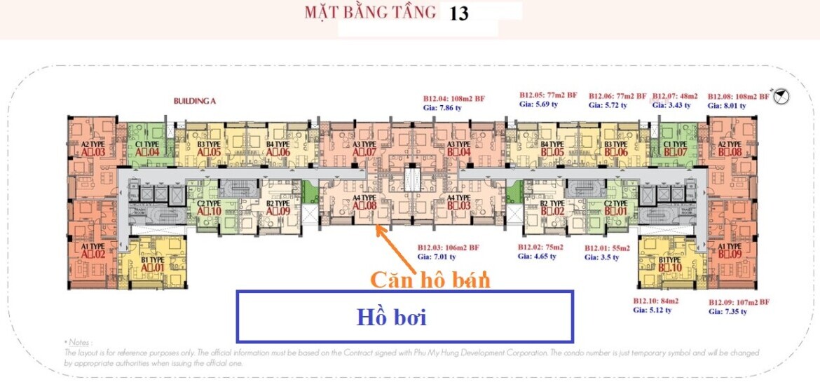 mat bang vi tri can ho ban 1 1170x555 - Giá mua bán căn hộ 3pn số 08 tòa A chung cư The Ascentia phường Tân Mỹ T2/2026