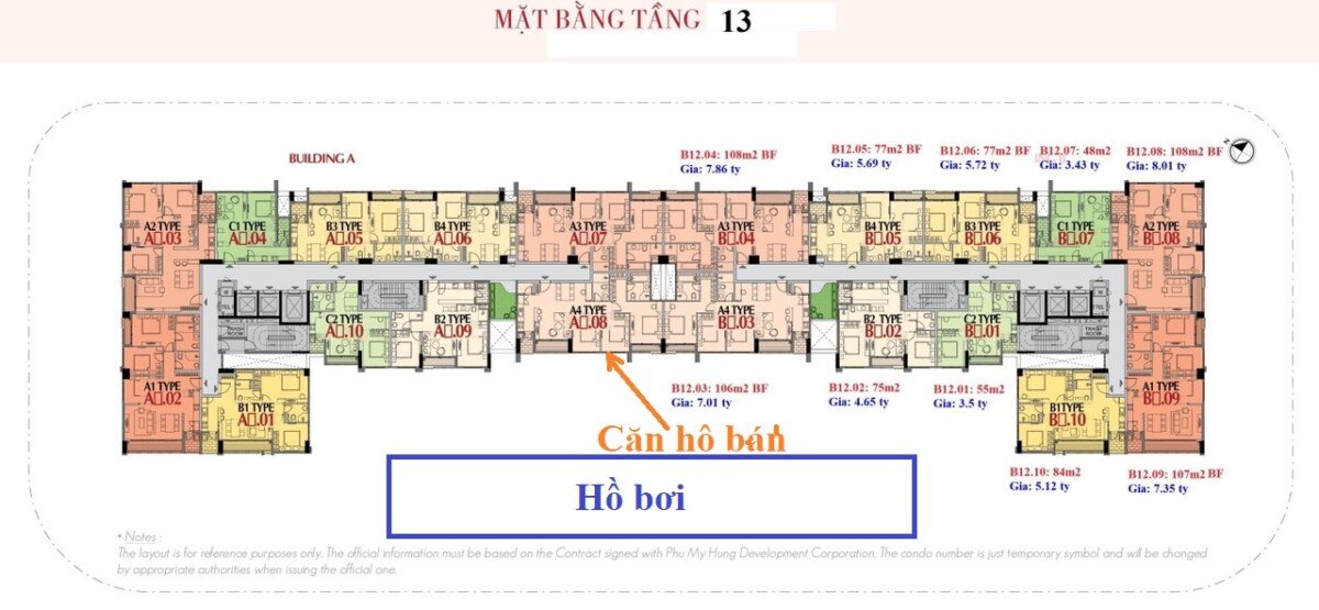 mat bang vi tri can ho ban 1 - Giá mua bán căn hộ 3pn số 08 tòa A chung cư The Ascentia phường Tân Mỹ T2/2026